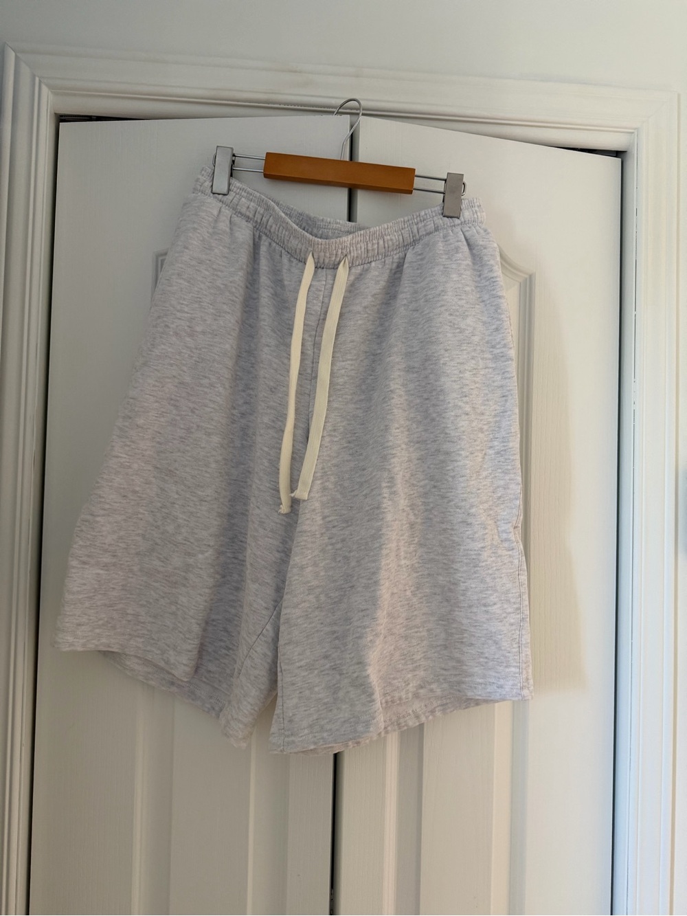 Women's Light Gray Drawstring Bermuda Shorts